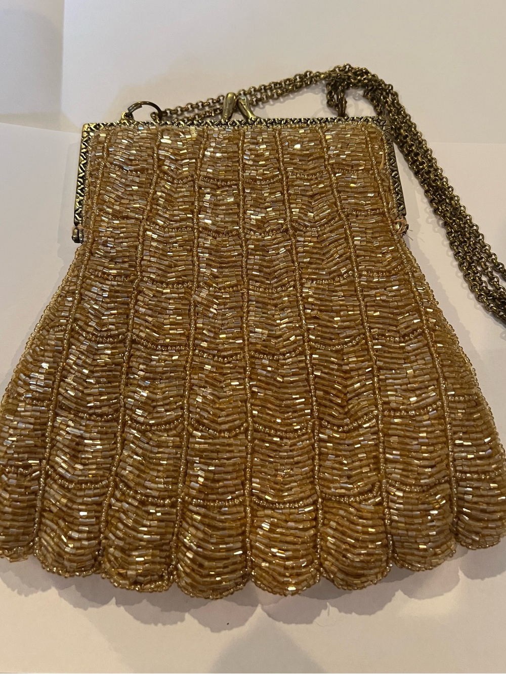 Gold Beaded Ladies Evening Bag - Picture 5 of 9